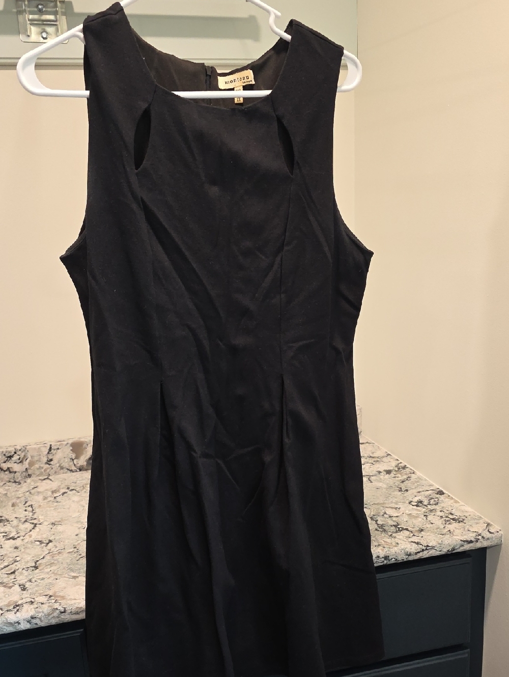 Monteau Black Sleeveless Mini Dress with Princess Seams